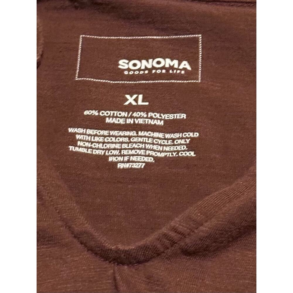 Sonoma Sleeveless Purple-Brown Tunic Top XL Cotton Blend Tank Blouse Women’s - Picture 2 of 7